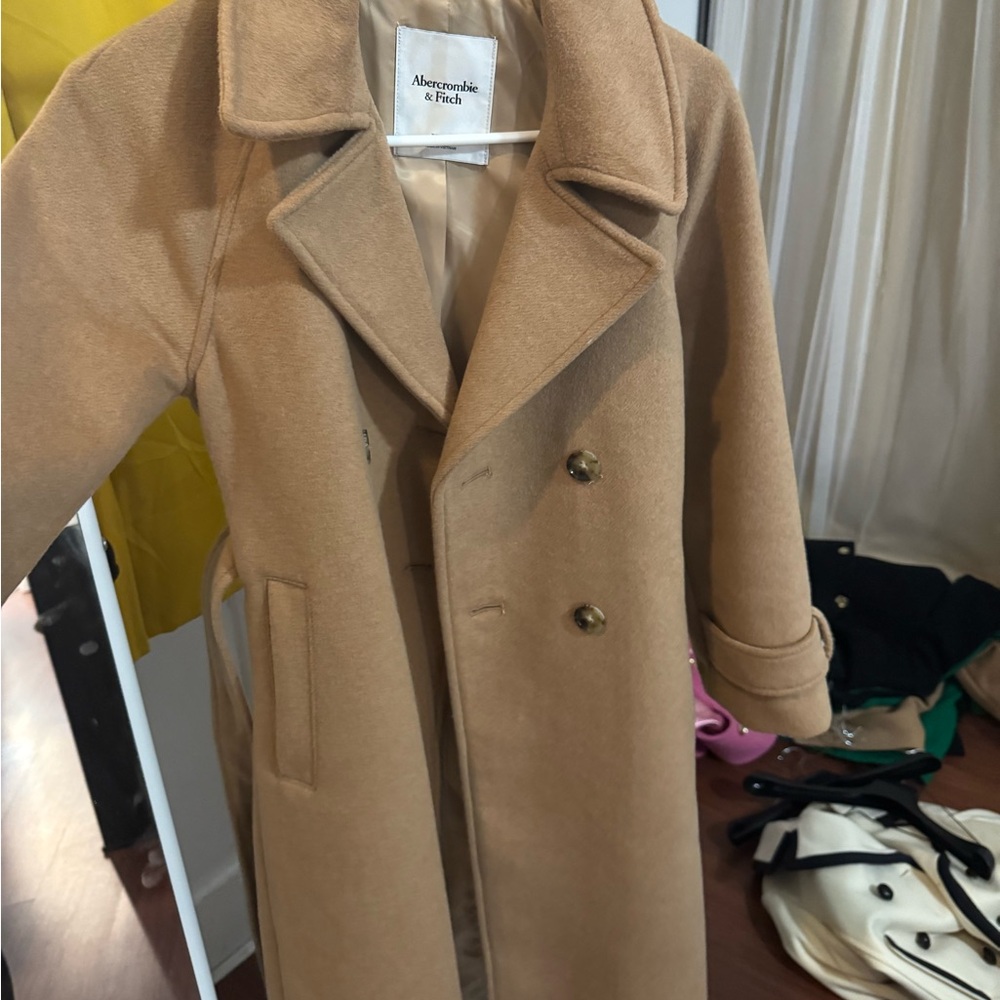 Abercrombie & Fitch Tan Wool Coat